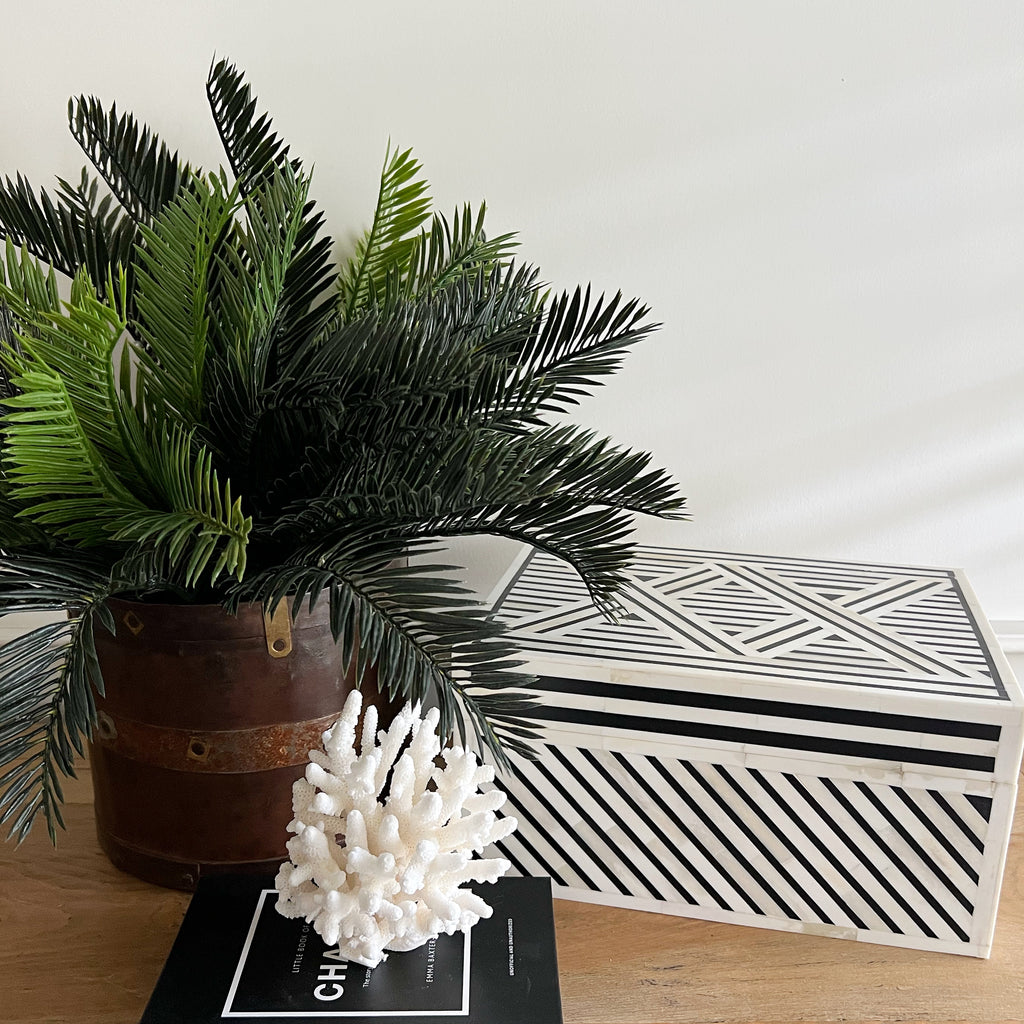 Black Aztec Pattern Inlay Box – Inside Home Style