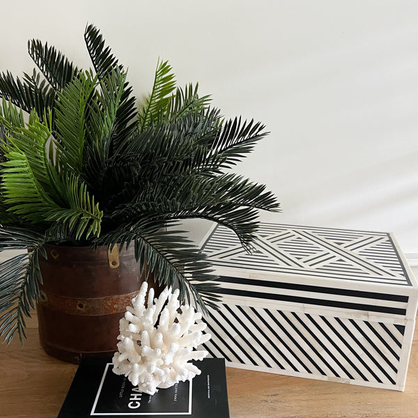 Aztec Inlay Arch Black Aztec Pattern Inlay Box – Inside Home Style