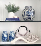 Blue and White Floral Arrangement Jar (Flat Lid)