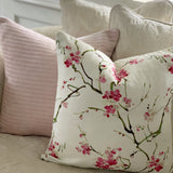Blush Pink Ribbed Velvet Cushion
