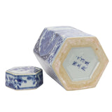 Blue and White Hex Ginger Jar