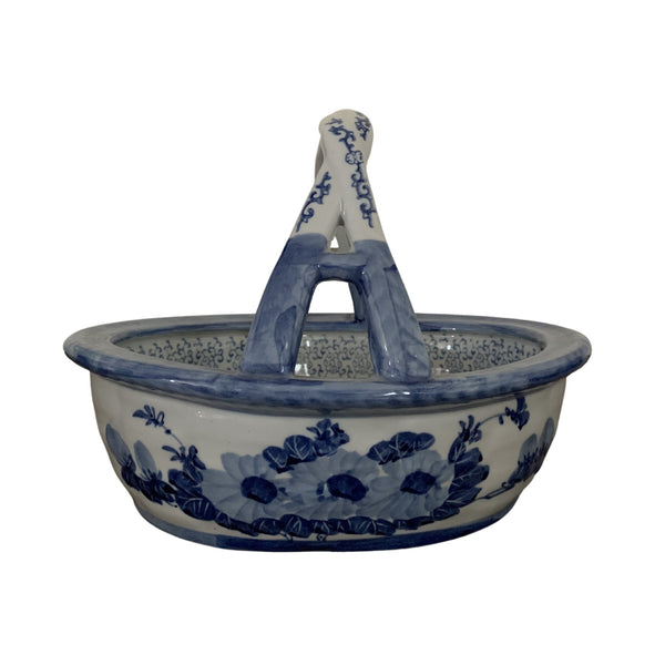 Traditional Flower Bowl with Handle