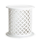 Hamptons Carved Side Table (White)