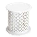 Hamptons Carved Side Table (White)