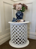 Hamptons Carved Side Table (White)