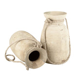 Bleached Wooden Pot with Rope