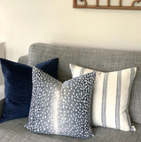 Navy Blue Stripe Linen Cushion