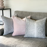 Blush Pink Ribbed Velvet Cushion