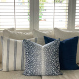 Navy Blue Stripe Linen Cushion