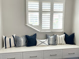 Navy Blue Stripe Linen Cushion