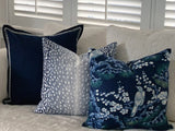 Navy Blue Braid Cushion Cover