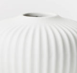 Ribbed Squat Vase (White)
