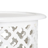 Hamptons Carved Side Table (White)