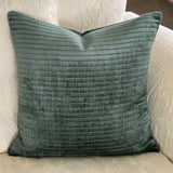 Green Ribbed Velvet Cushion