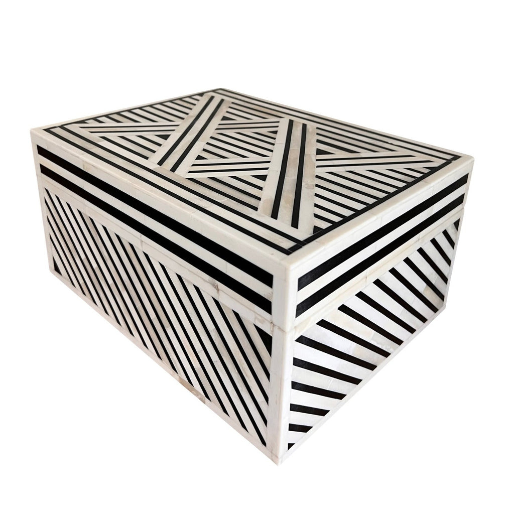 Black Aztec Pattern Inlay Box – Inside Home Style