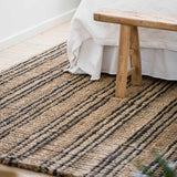 Natural / Graphite Stripe Jute Rug