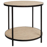 Round Rattan Side Table (Black)