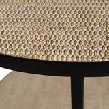 Round Rattan Side Table (Black)