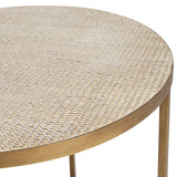 Round Rattan Side Table (Gold)