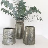 Hand Hammered German Silver (White Metal) Vintage Pots