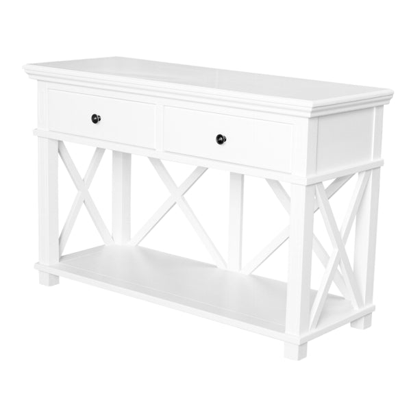 Hamptons 2 Drawer Console (White)