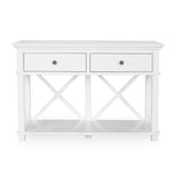 Hamptons 2 Drawer Console (White)