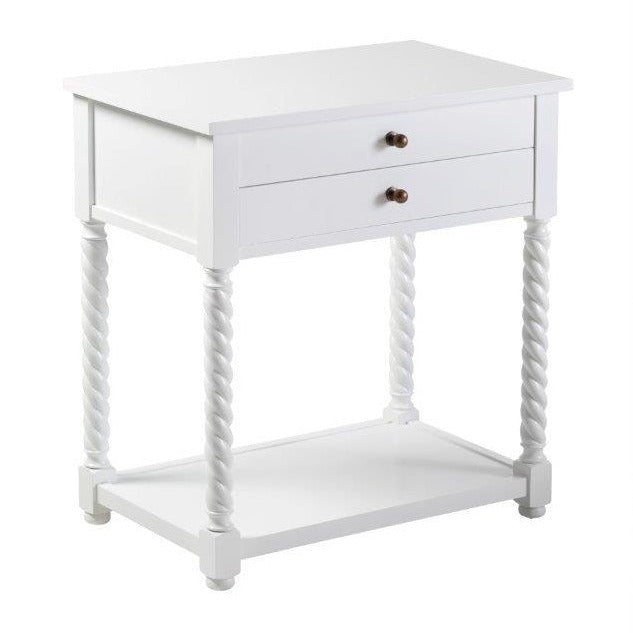 Spindle Bedside Table (White or Black)