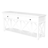 Hamptons 3 Drawer Console (White)